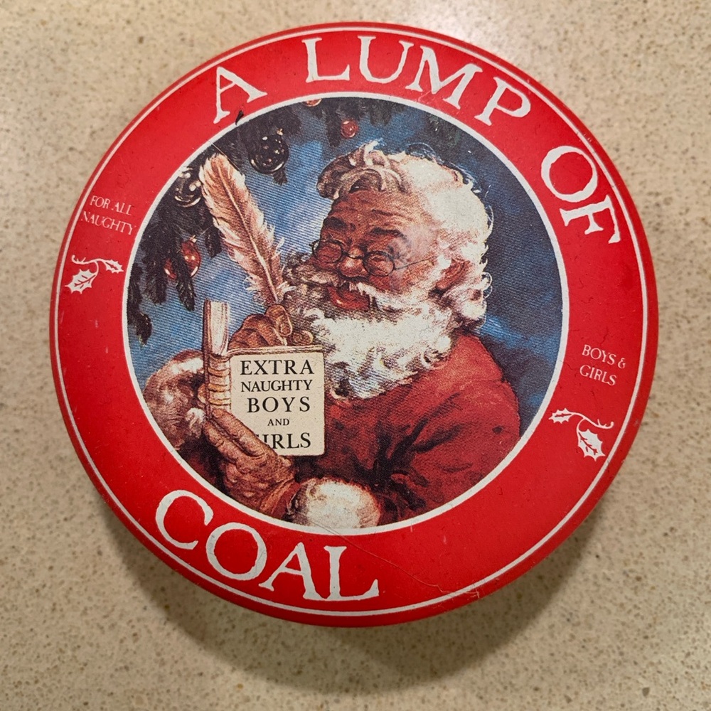Vintage Lump of Coal Tin